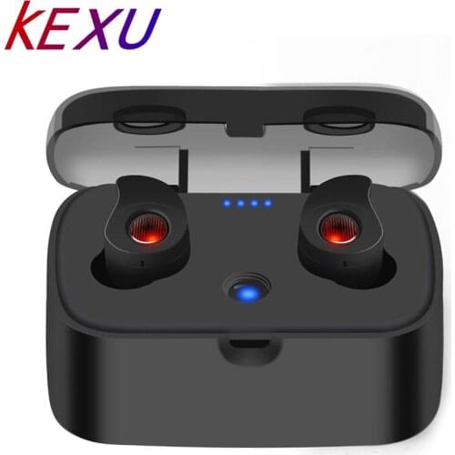 KEXU True Wireless Earbuds Hifi Bluetooth Earphone TWS Stereo With Mic for iPhone LG Samsung Xiaomi Huawei Charger Box Earphones