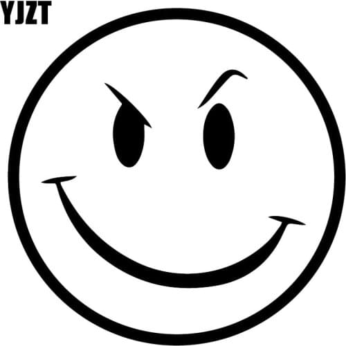 YJZT 15.6X15.6CM Evil Smile Face Window Decoration Vinyl Decals Car Sticker Accessories C25-1147