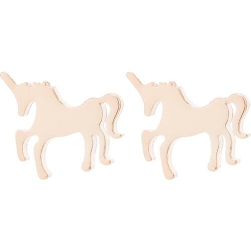 Stainless Steel Unicorn Earring For Girl Women Horse Fashion Hiphop Jewelry Animal Trendy Party Bronics Dropshipping Wholesale