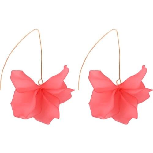 New Trendy Hot Sale Flowers Earring Women Colorful Resin Layered Petal Flower Drop Earring Jewelry Korea Design Earring Female