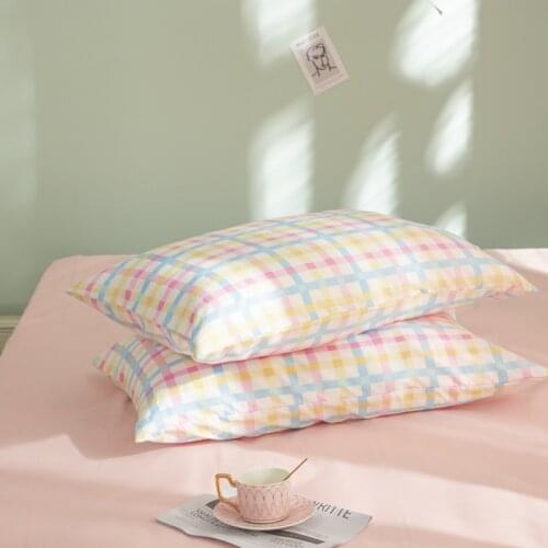2pcs/lot Stripe Candy Color Pillowcase 48x74cm Skin-friendly Soft Sleeping Pillow Cover Home Decorative Bedroom Pillow Cases