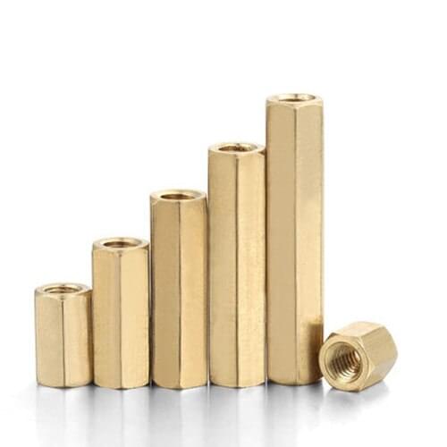 20pcs M2.5 Hexagon Double pass brass column Allen Isolation support columns Support Hollow copper stud 5mm-22.5mm Length