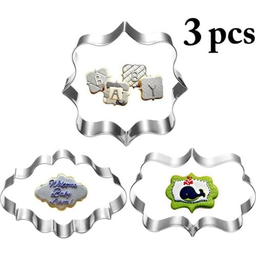 3Pcs/Set DIY Cookie Cutters Mold Household Biscuit Press Stamp Embosser Fondant Jelly Bakeware Molds Kitchen Making Cookie Tools