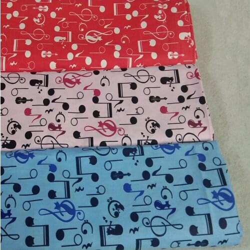 50x160cm 3 Colors Music Note Printed Cotton Fabric Musical Note Fabric Patchwork Cloth Dress DIY Sewing Home Decor