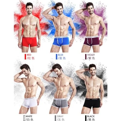 Caiwen Kelun 6Pcs Mens Underwear Boxers Cotton Male Panties Breathable Man Boxer Print Underpants Sexy Low waist Boxer Shorts