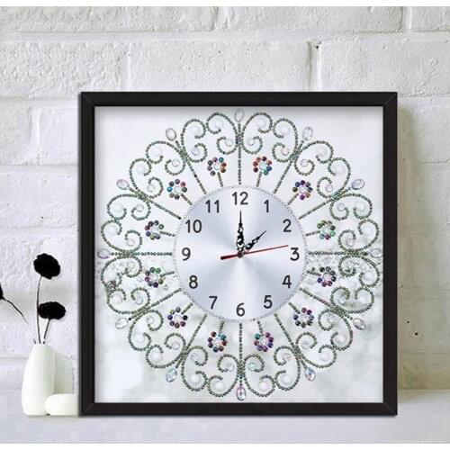 DIY Diamond Painting Clock Resin Handmade Special Shaped Drill Home Decoration Gift Hanging Painting Wall Craft Clock Gift