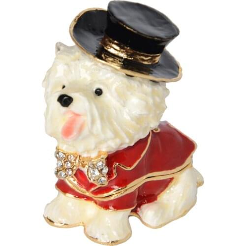Treasured Trinkets Yorkshire Terrier Dog Trinket & Jewelry Keepsake Box Dog Miniature Sculpture Lovely Gift