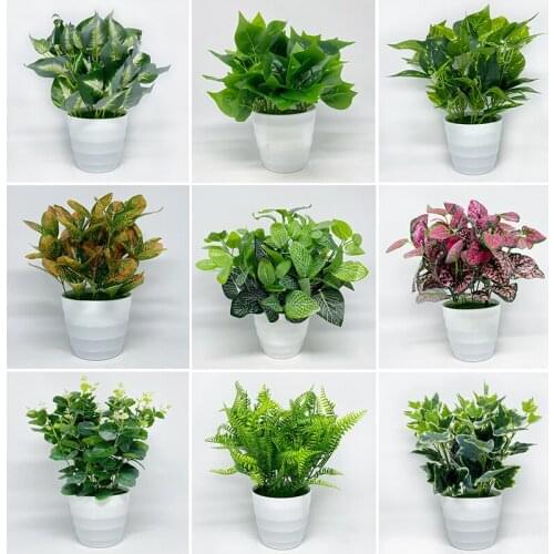Artificial Plants Green Bonsai Small Tree Pot Plants Fake Flower Potted Ornaments for Home Decoration Craft Plant Decorative
