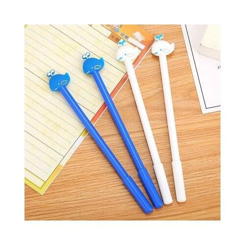 2 PCS Cute dolphin 0.38mm Gel Pen Kawaii animal Black ink Novelty Pen School Office Student Fountain Pen friend stationery gift