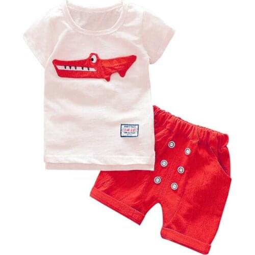 Animal Infant Baby Boys Clothes Set Baby Boy Clothes Set Summer 2019 Newborn Cotton Baby Clothing Suit (T-shirt+Pants)
