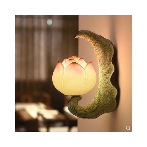 Creative new Chinese wall lamp study background wall corridor aisle garden balcony decoration bedside stairs lotus lamps