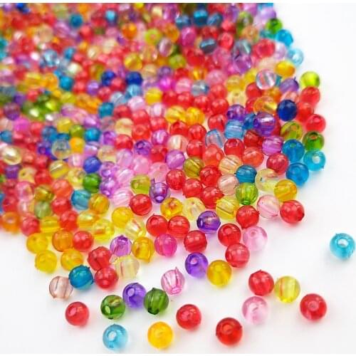 100/200pcs/lot 4mm/6mm Round Shape Loose beads Hole Acrylic Bead Spacer Beads for Fashion Jewelry Making DIY Necklace Bracelet