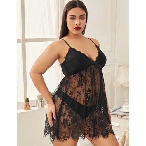 2020 lace sexy ultra-thin sexy lingerie suspenders sexy pajamas plus size sexy pajamas plus size ladies clothes