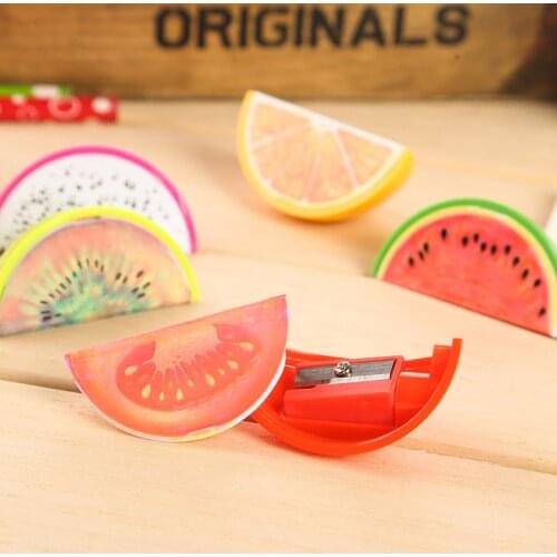Kawaii Fruit Hand Pencil Sharpener Child Fanny Stationery School Supplies Papeleria Taille Crayon Tempera SP99
