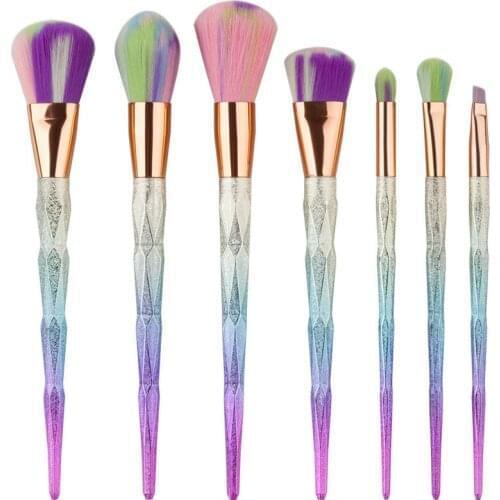 Multifunctional 7Pcs/Set Eye Shadow Foundation Eyebrow Lip Brush Makeup Brushes For Makeup Blending Concealer Cosmetic Tools