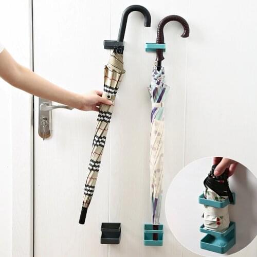 Wall Mounted Umbrella Stand Rack Solid Color Umbrella Storage Holder Folding umbrella Shelf For Home Office Umbrella Holder