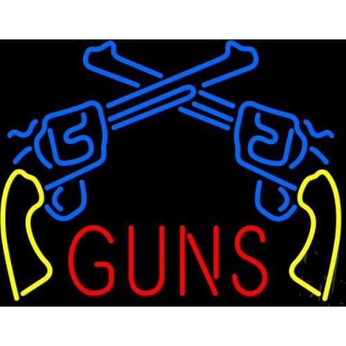 Neon Sign For Guns logo club Lamps resterant decorate light handmade real glass Shops Display Neon Signs For Bar Pub Bar Signs
