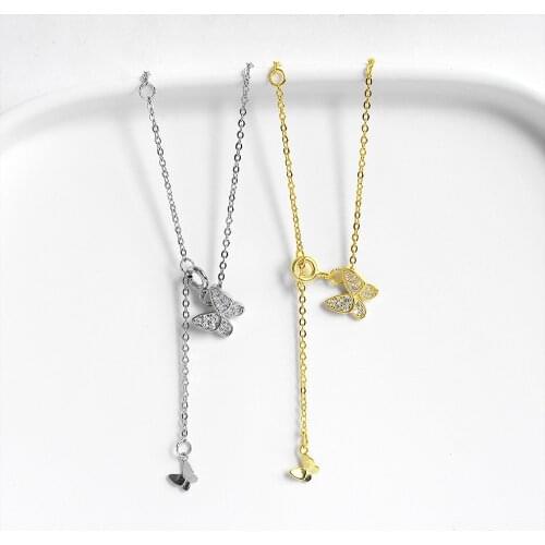 Necklace Exquisite Butterfly Zircon Pendant Ts 925 Sterling Silver Link Chain Fashion Jewelry Thomas Bijoux Gift For Women