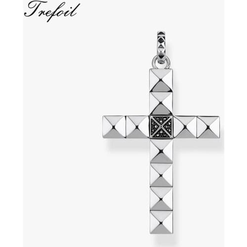 Pendant Iconic Cross,2020 Spring New Fashion Jewelry Vinage 925 Sterling Silver Abstract Style Gift For Women Men Fit Necklace