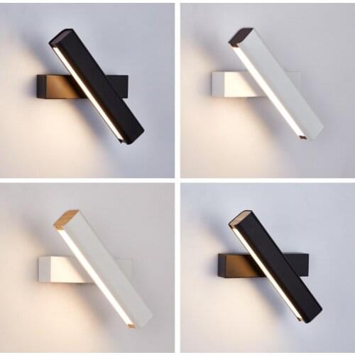 Nordic Style Bedroom Bedside Lamp Simple Modern Creative Aisle Living Room The Study Rotation Reading Lamp Led Wall lamp