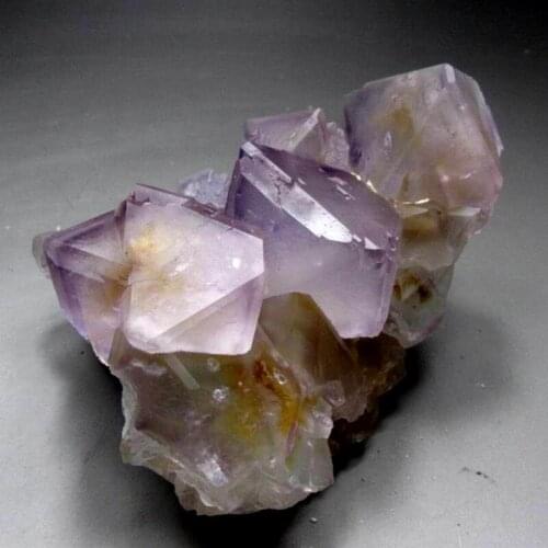 1057g Purple-Yellow Fluorite Cluster w/ Phantom - crystals and stones healing Mineral specimen Home Decor feng shui decoration