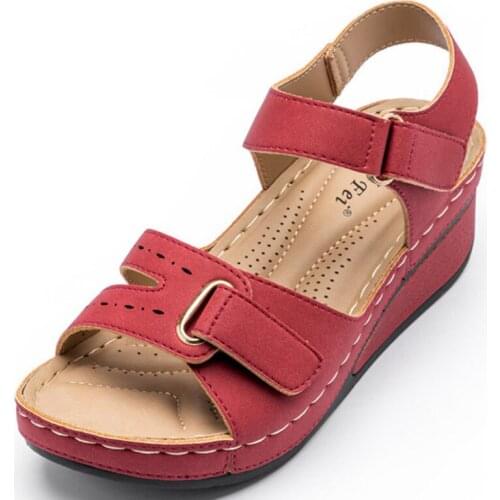 Plus Size 36-42 sandales femmes summer wedges shoes woman good quality platform sandals women thick bottom casual shoes WSH4072