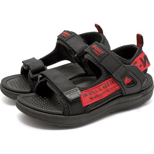 New boys fashion sandals beach mens shoes mens teen boys slippers flat casual shoes lightweight roman shoes