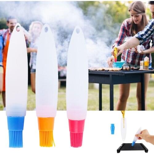 Barbecue Brush High Temperature Oil Brush Food Grade Silicone Baking Cooking BBQ Tools Barbecue Oil Bottle Brush Kitchen Gadgets
