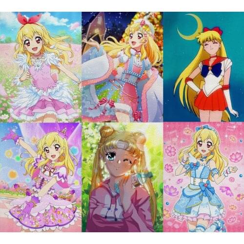 Sewing Pattern Japanese Anime Girl Lychee Printed Artificial Leather DIY Photo Frame Pillow Decoration 22X30cm A4