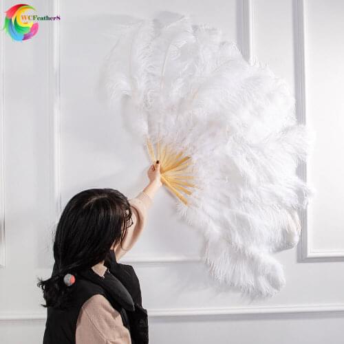 Ostrich and Marabou Feather Fan Burlesque Showgirl & Boudoir Decorative Feather Fan Dance Party Wedding Props