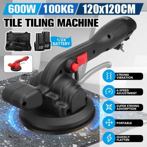 FASGet 600W Tiling Tiles Machine Tile Vibrator 13.5cm Suction Cup Adjustable Protable Automatic Floor Vibrator Leveling Tool