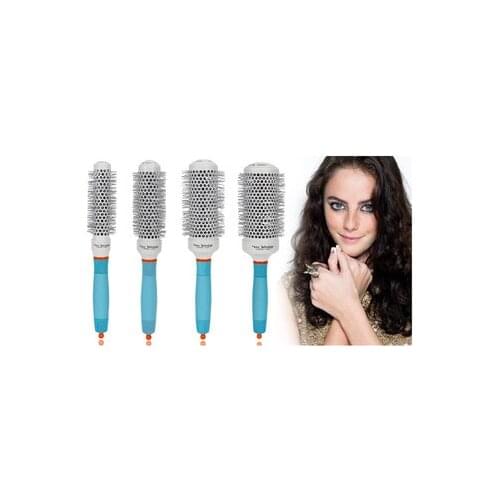 1pcs Ceramic Ion Professional Salon Portable Hair Brush Womens Hairdressing Hair Styling Hairbrush Hairdressing Comb Round Curl