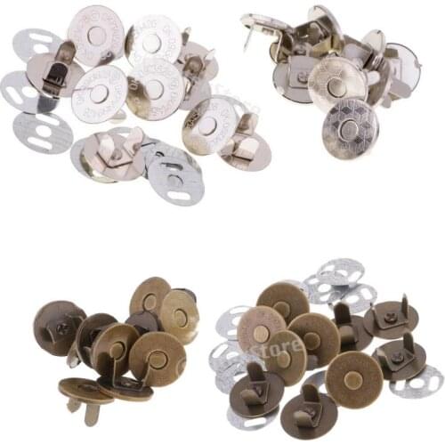 10 Sets 14mm/18mm Magnetic Snap Fasteners Clasps Magnet Buttons for Handbag Purse Wallet Garment Accessories