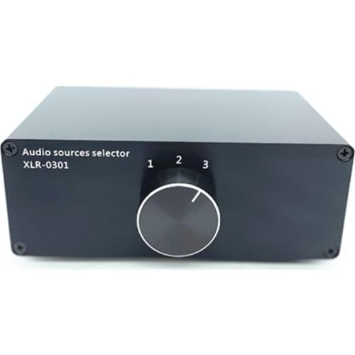 2021 3 Ways Hifi Signal Sources Selector 3(1)-in-1(3)-Out XLR Balance Stereo Audio Switch Switcher Passive Selector Splitter Box
