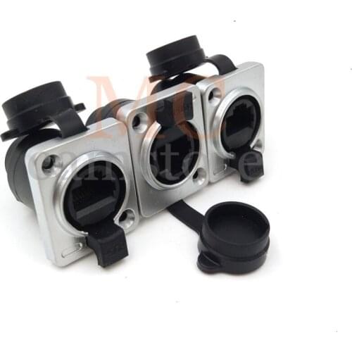 3pcs x RJ45 connector plug sockets, Ethernet connector,IP65 panel install RJ45 connector, RJ45 male female wall jack connector