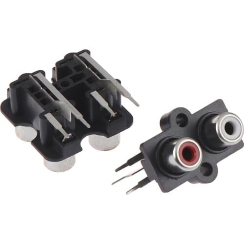 5Pcs 2/4 holes Metal,Plastic RCA Female Stereo audio Jack AV Audio input socket Connector