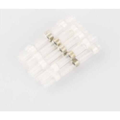 50PCS White Heat Shrink Soldering Sleeve Terminals Insulated Waterproof Butt Wire Connectors Electrical Wire Soldered Terminals