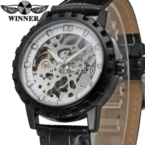 WRG8079M3B1 Winner automatic men silver color skeleton business dress wrist watch with gift box free shipping whole sale