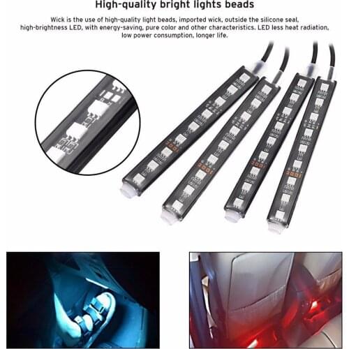 Remote Control Car Atmosphere Light Decorative Light LED Colorful One Tow Four Car Interior Foot Light Car RGB Atmosphere Light