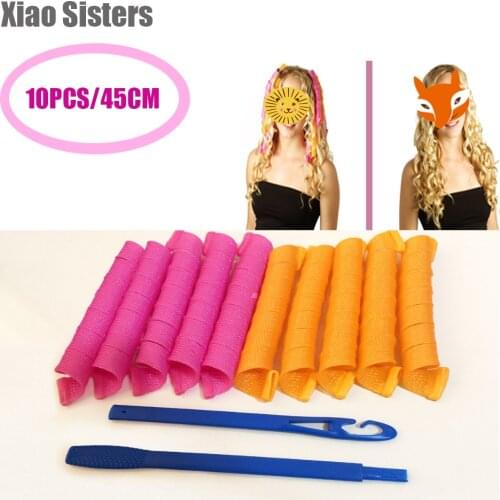 10pcs/lot Hair Curlers Spiral Curls Water Ripple Hair Rollers No Heat Wave Hair Curlers Styling Kit for Most Kinds of Hairstyles