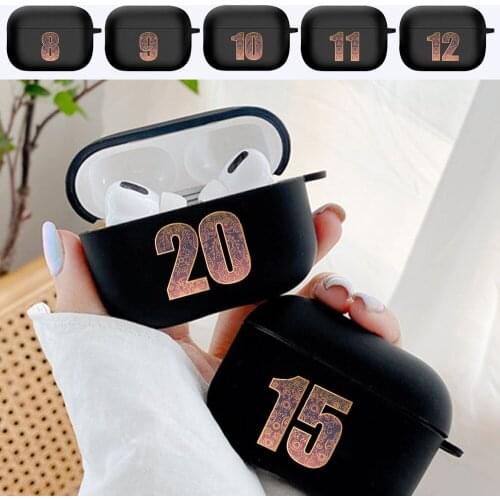 For Apple AirPods Pro Case Number Series Pattern Earphone Case for Airpods Pro 3 Soft Silicon Cover Charging Bags Headphone Case
