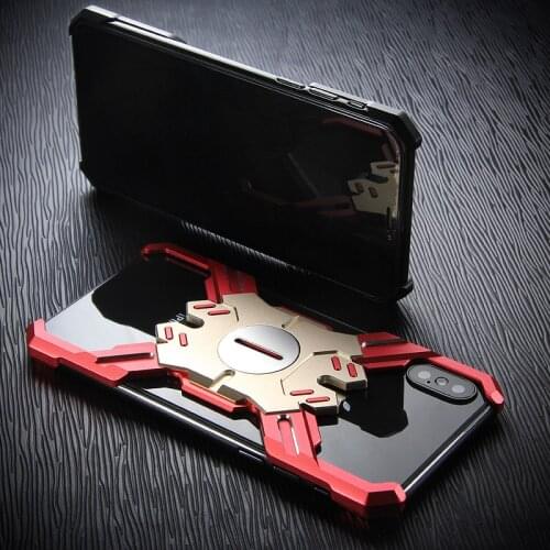 For Iphone 11 PRO MAX 6 7 8 Plus XR XS Max Case Iron Man Armor Metal Aluminum CNC Protect Phone Case Cover + Bracket
