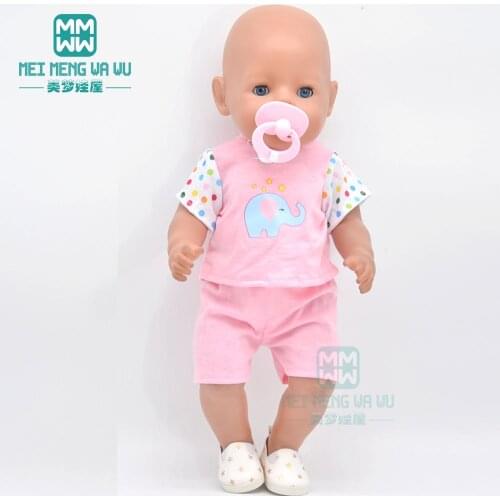 Baby clothes for doll fit 43 cm toy new born dolls accessories Short-sleeved T-shirt shorts