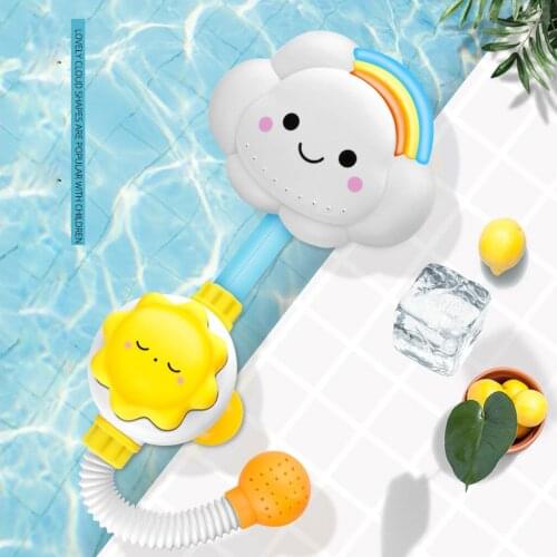 Baby Bath Toys Cloud Bathtub Showers Bathing Spouts Suckers Folding Spray Faucet Children Bath Toys Cute Spray Shower Gift 2020