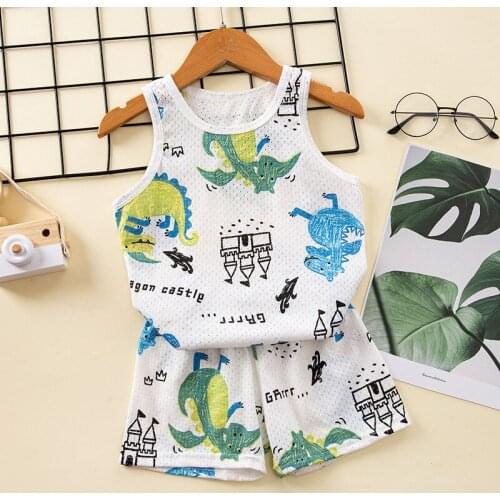 Kids Pajamas Set Cartoon Dinosaur Baby Boy Girl Clothes Summer Childrens Sleepwear Pyjamas Pijamas Set 2 4 5 6 8 9 Years