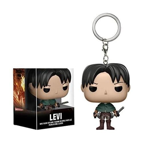 Funko Pop Japan Animation Attack on Titan Levi Action Figure Keychain Pocket Pop Toys With Retail Box Best Xmas Gift for Kids