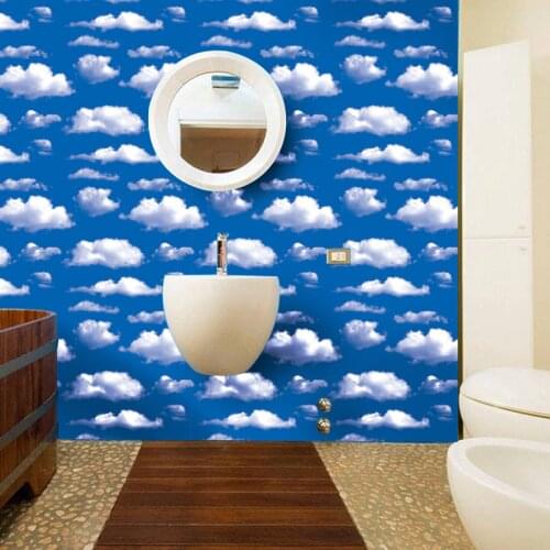 Blue Sky White cloud wall paper sticker Natural room DIY decoration wall sticker decal Sky Self-adhesive stickers SA-1019
