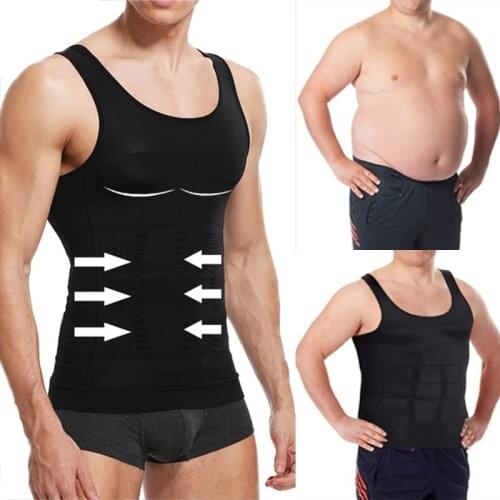 Compression Shirts for Men Shapewear Slimming Body Shaper Waist Trainer Vest Workout Tank Tops Abdomen Undershirts