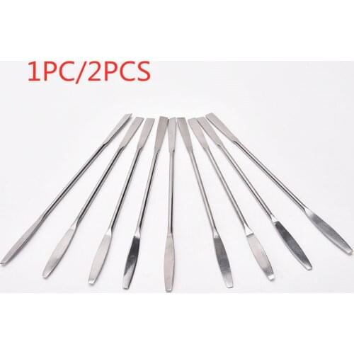 1PC/2PCS Stainless Cuticle Pusher Nail Art Stirring Polish Powder Blend Spatulas Tone Rods Manicure Remover Makeup Tools