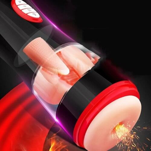 MizzZee Automatic Penis Deep Throat Aircraft Male Masturbation Cup Intelligent Pronunciation Heating Vibrator Vagina Masturbator